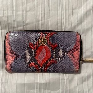 Tory Burch Multicolor Snake Print Wallet